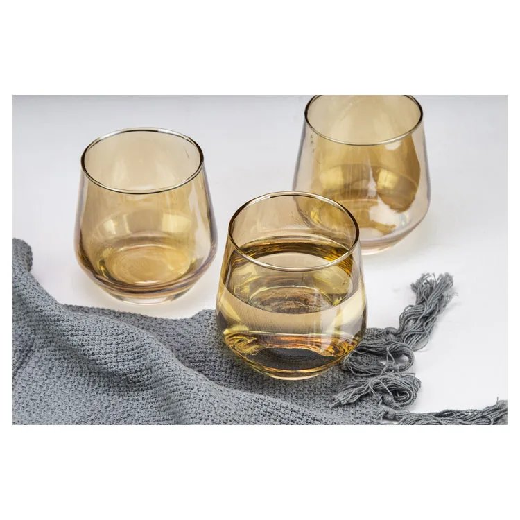 Stylish Crystal Glass 365ml Lead-free Clear Wine Glass with Custom Packaging