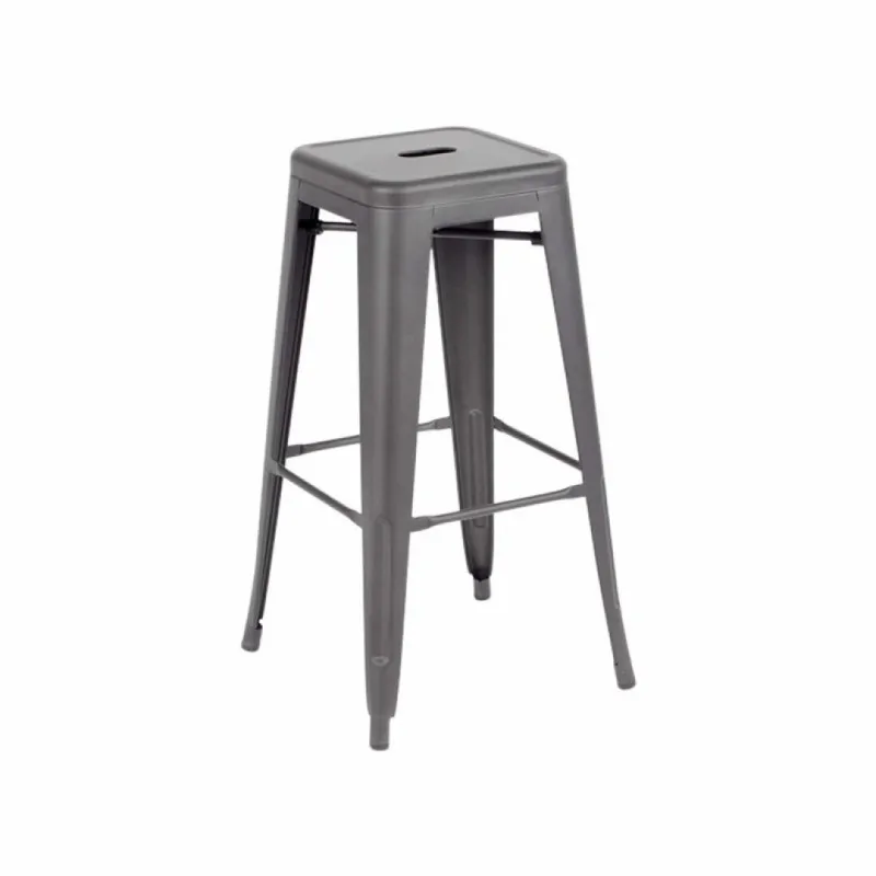 Factory Price China Powder Coated Frame Low Back Stackable iron metal Bar Stool for Restaurant