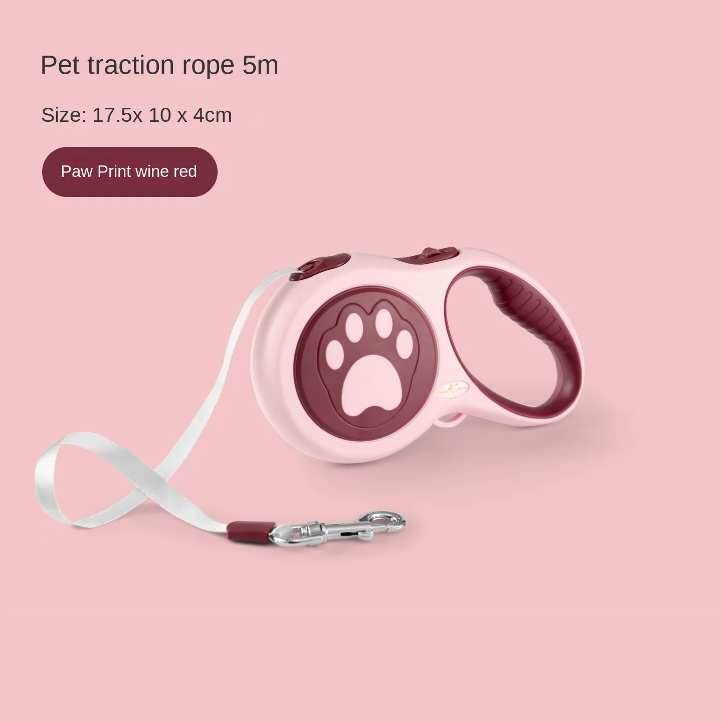 Factory Selling Custom Durable Sturdy Paw Printed Retractable Hand Free Dog Leash Pet Traction Belt Pet Accessories Dog Leash