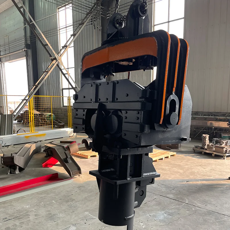 Excavator mounted hydraulic vibratory hammer Excavator mounted hydraulic pile hammer