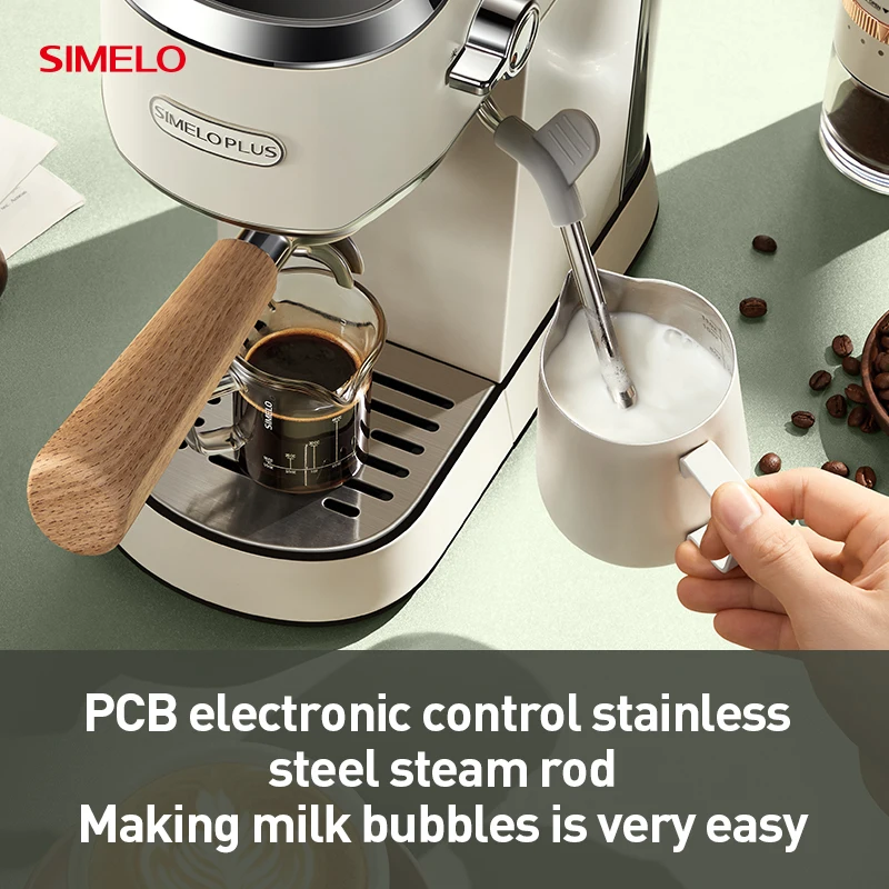 SIMELOPLUS Stainless Steel 220V water tank 1L Italian Semi Automatic Coffee Machine Home coffee machine