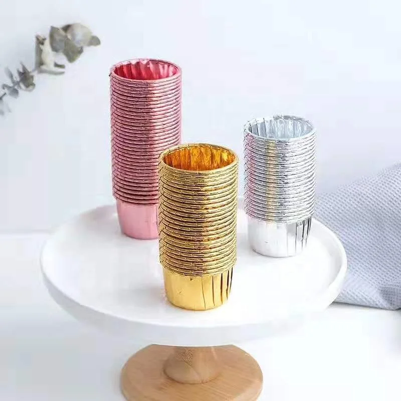 Оптовая продажа бумажные рулоны для кексов кружка выпечки золотые формочки маффинов и тортов