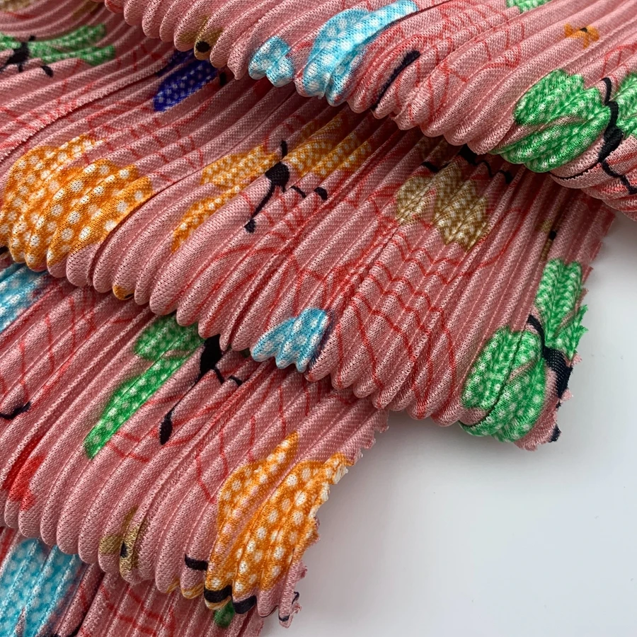 Excellent Quality Digital Printed and Pleated fabric for Making Ethnic Wear Dresses at Export Price