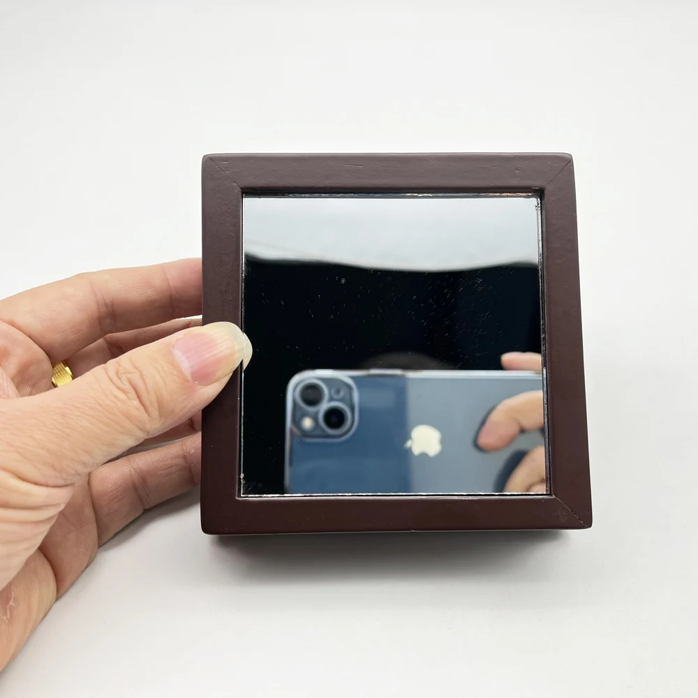 Mirror wood base Baseball Display Case, UV Protected Acrylic Cube Baseball Holder Square Clear Box