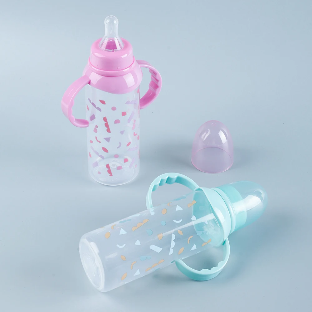 Factory wholesale BPA Free High Quality Nipples Bottle 250ml 8oz Newborn Baby PP Feeding Bottle With Handle