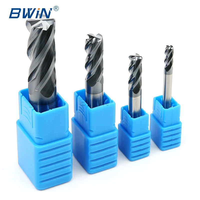 Carbide End Mill 4 Flutes End Mill Cutter Flat Carbide Milling Cutter Cutting Tools End Mills HRC45 Fresas CNC Tool for Metal
