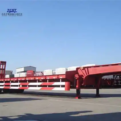 Low Bed Trailer Heavy Duty Semi Trailer Trucks Stainless Steel 2024 in Stock 2 3 4 Axles 20 Ft 40 Ft Transport Semi-trailer ZCST