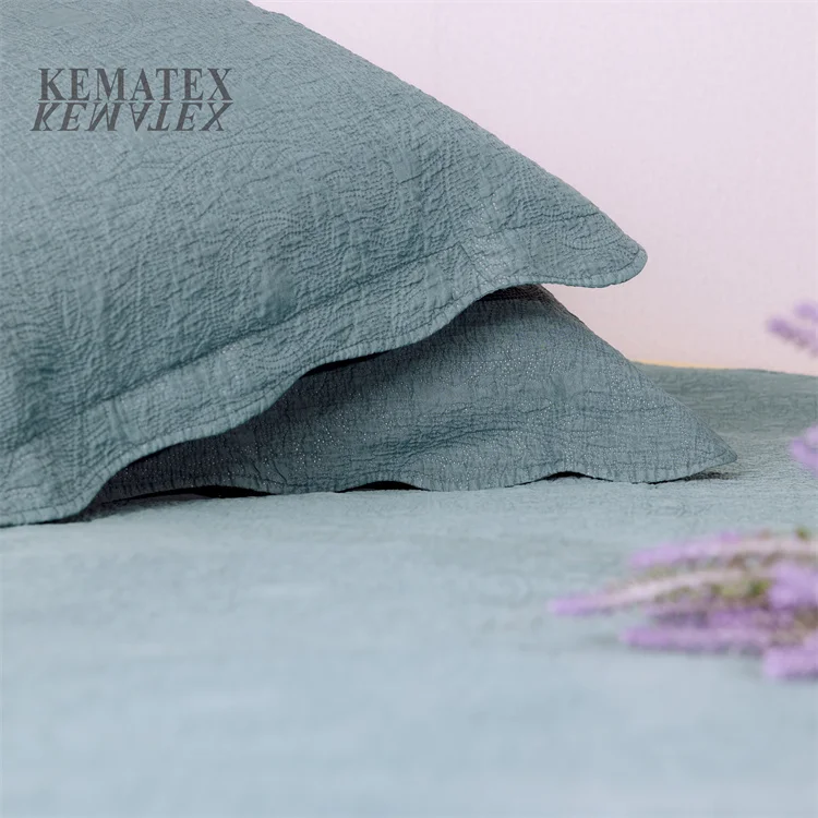 Stone washed cotton ultrasonic bedspread coverlet summer bedding quilts