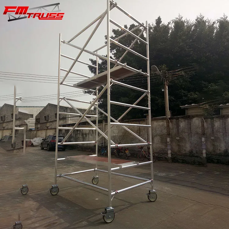 Hot sale customized 8m 10m 15m aluminum alloy scaffolding tower scaffold stair tower for outdoor building