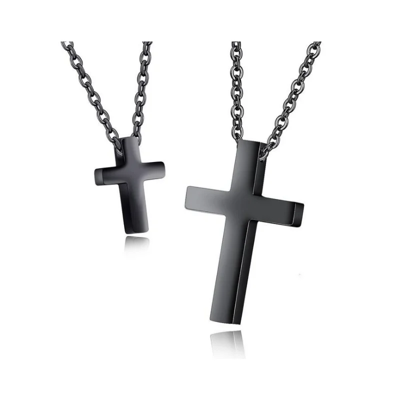 Fashionable Unisex Jewelry Religious Cross Shape Customized Necklace Simple Cross Stainless Necklace