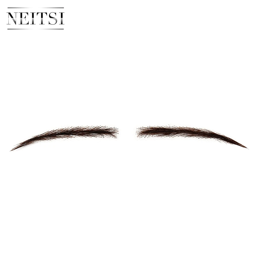 
Free Sample Neitsi Wax One Pair Women Girls False Eyebrows Wig 100% Handknoted Human Hair Shaping Eyebrows W703#32 