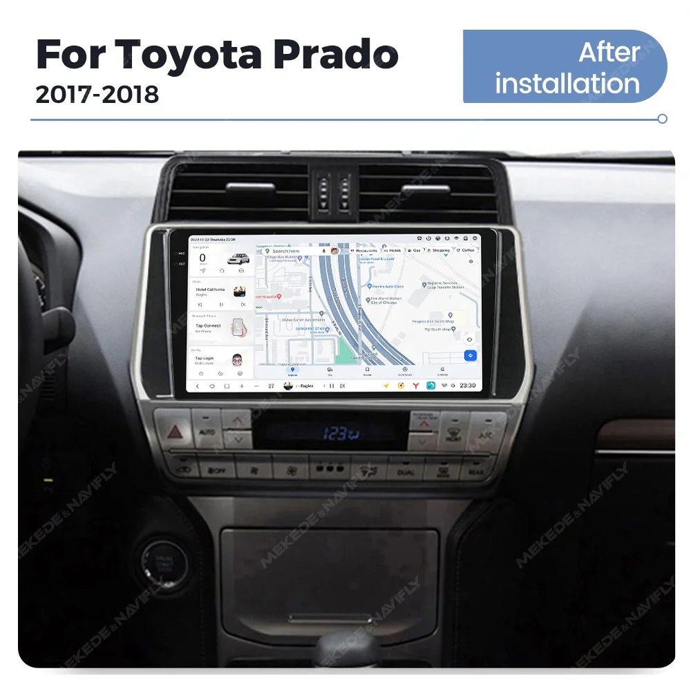 Navifly 2K 1din DUDU7 car stereo audio auto electronics dvd player QLED screen support dvr dsp  for Toyota Prado 2017-2018