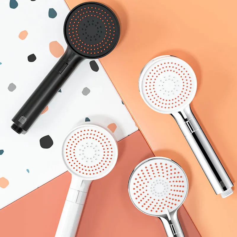 Diiib Shower Head  3 Splash Mode Adjustable Flow Liquid Silicone ABS High Pressure Bathroom Accessories Silver