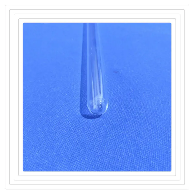 high purify transparent customized cylinder silica round bottom test tube