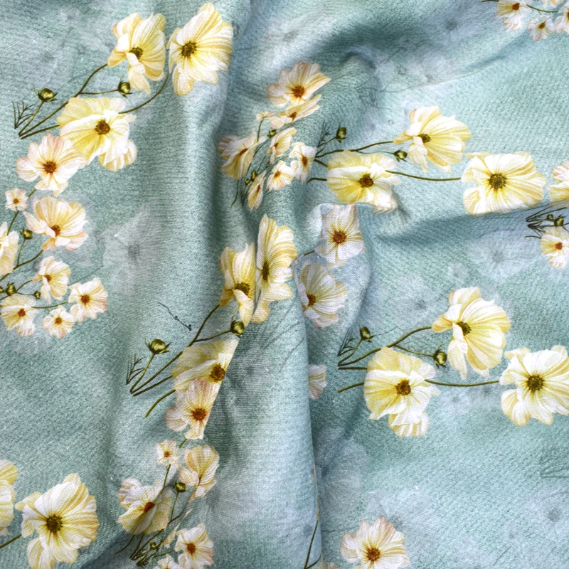 
Summer Thin High-end Ramie Printed With Cotton Nightgown Fabric 