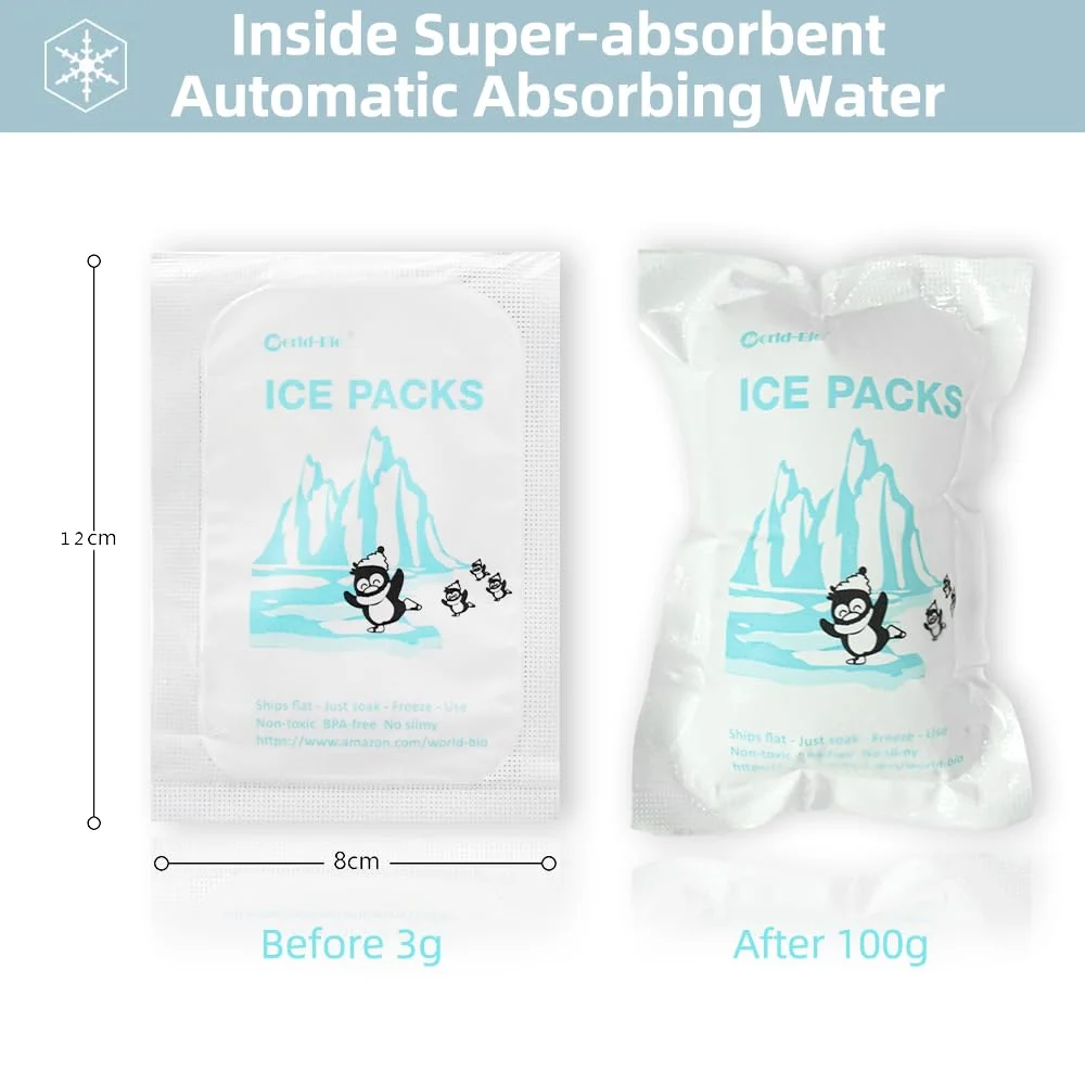 World-bio dry ice packs sheet for shipping frozen food self absorb water ice pack sheet for coolers
