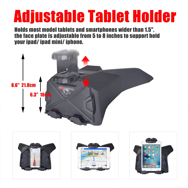 Electronic Device Tablet Phone Holder Fits For 2019-2022 Can AM Maverick Sport Trail Commander 2021-2022 Storage Box Organizer