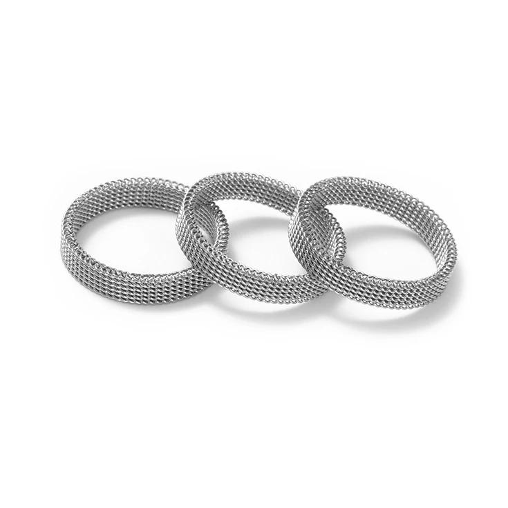 Women Trendy 316L Titanium Hip Hop Thick Chain Rings For Couples Customized Minimalist Stainless Steel Ring