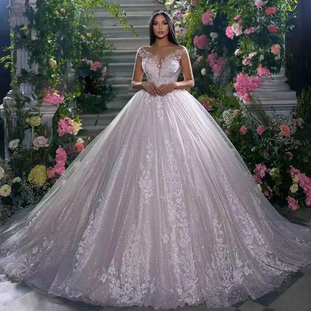 2024 Elegant Vintage Off-Shoulder Custom Size Royal Wedding Dress Bridal Gown Princess