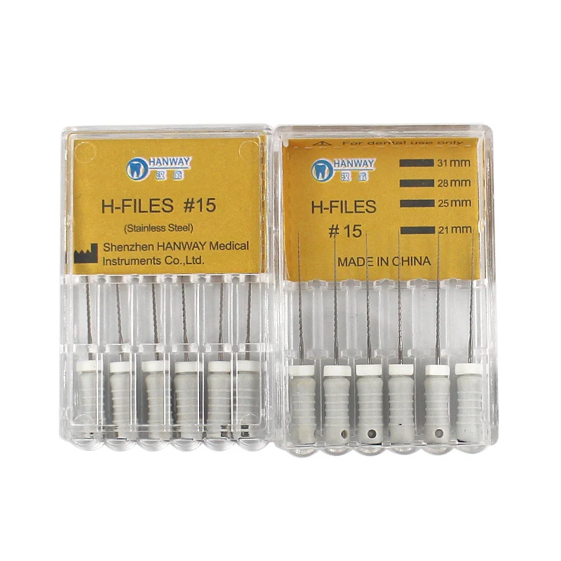 6Pcs/box Dental H-files Endodontic Root Canal Hedstroem File (hand Use) 21/25/31mm Sst Endo Files Instruments Dentistry Products