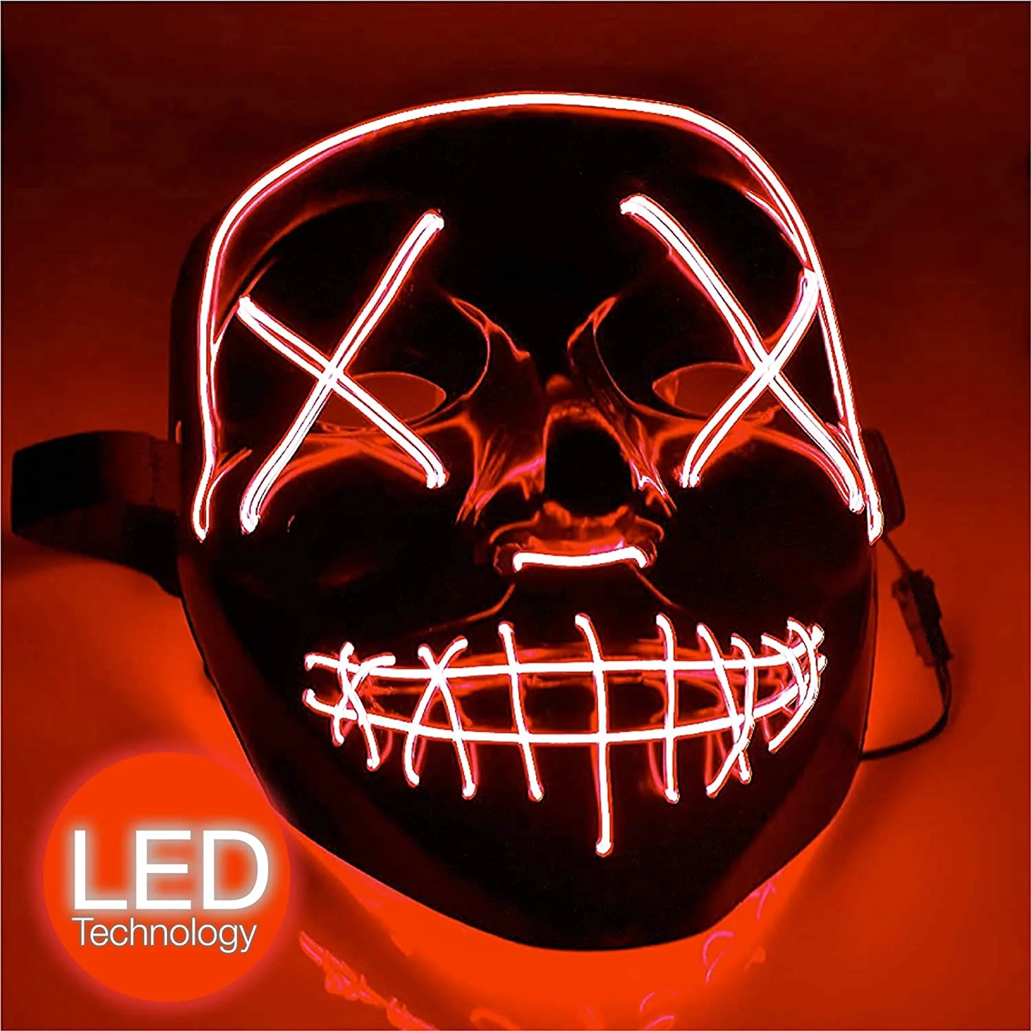 Higher Led Face Mask - Perfect For Halloween, Carnival Costume Christmas Cosplay Glow in Dark