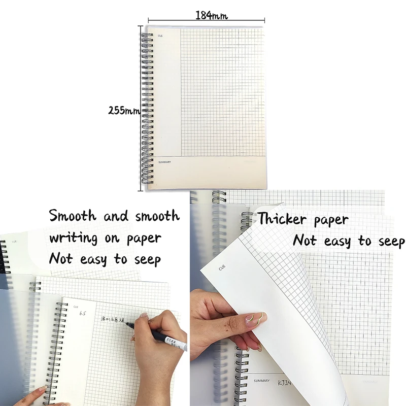 LOW MOQ New products new design Simple business note book promotion gift plastic cover diary book spiral notebook