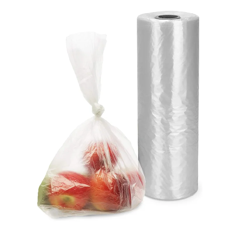 HDPE Plastic Produce Bag On A Roll Transparent Food Storage Plastic Bag For Vegetables And Fruits