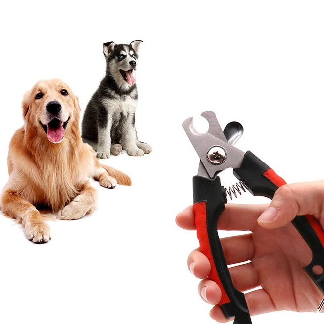 Триммер для когтей для домашних животных, пилка для ногтей черного и красного цвета с застежкой-пряжкой для кошек и собак