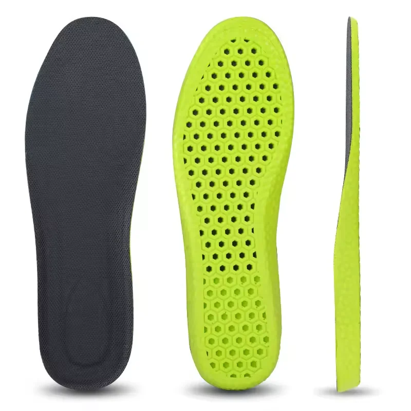 Thicken PU Insoles Comfortable Soft High Elastic Running Athletic Shoe Inserts Shock Absorption Breathable Foot Pads