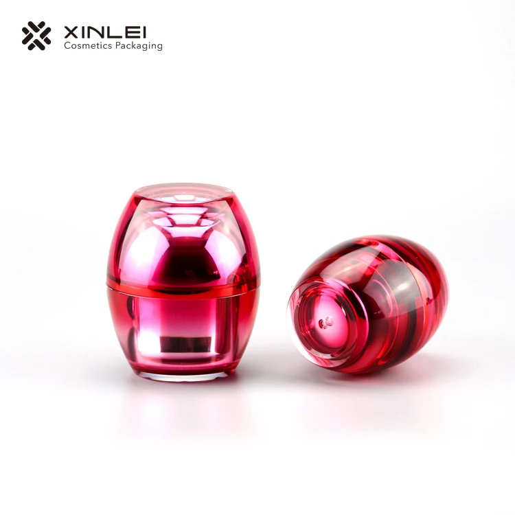 
High Quality ball shaped Acrylic Jar with red lid 15g 