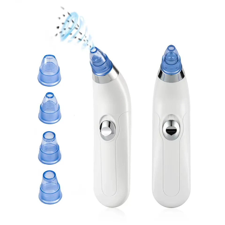 New Custom Skin Care Beauty Device Blackhead Remover Vacuum Pore Cleaner with 4 Suction Heads
