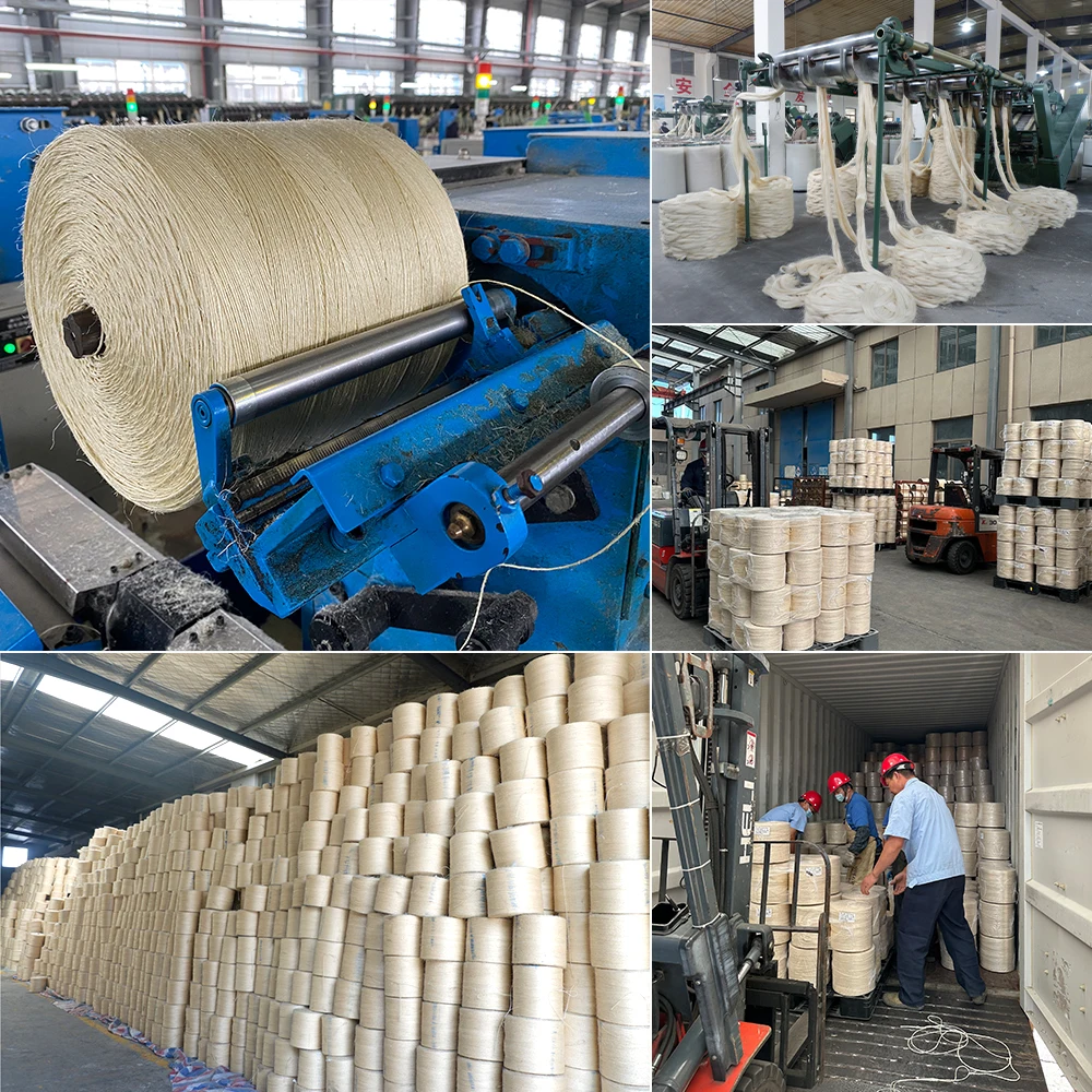 100% Nature Sisal Yarn 600m/kg and 1000m/kg  - White/Nature Thin Sisal Rope - Single-ply Sisal Yarn