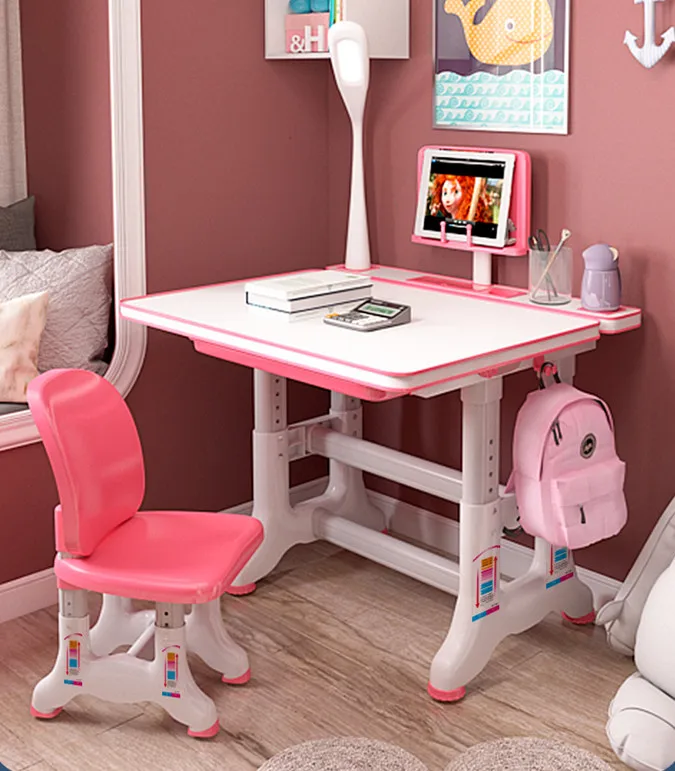 2021 детская мебель регулируемый детский учебный стол и стул с лампой