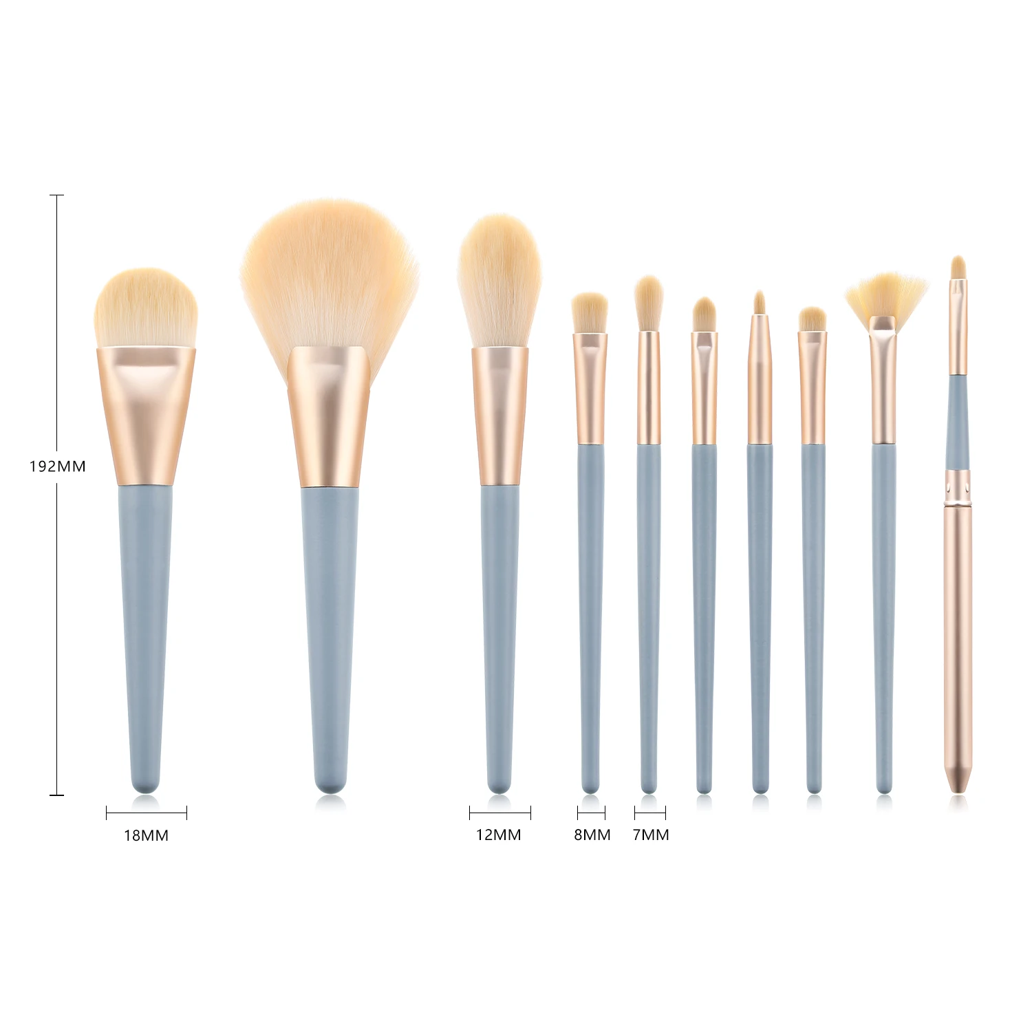 Professional Private Label Wood Handle Eye Brush Makeup Set Large