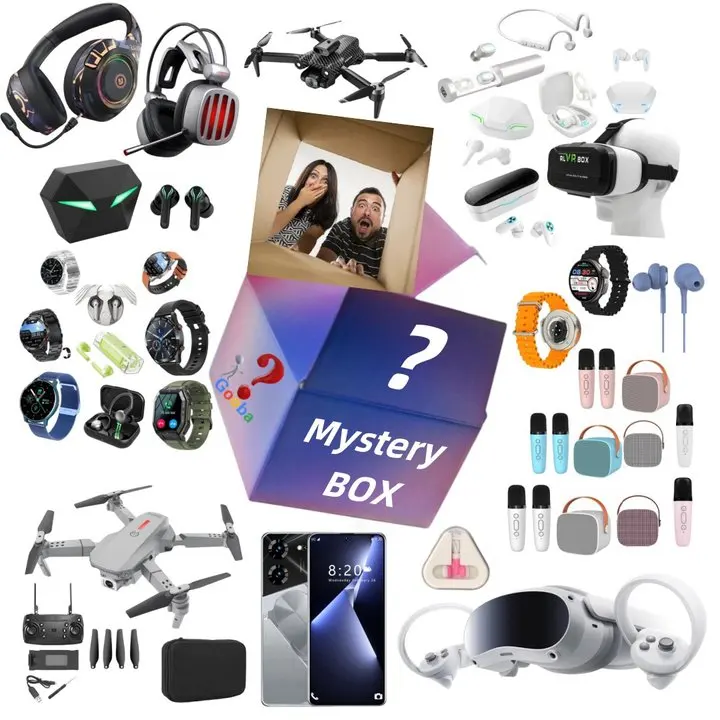 2024 Top Seller Trending item surprise mystery box gift set Sports watches Wireless earphone Smart robot Mystery box surprise