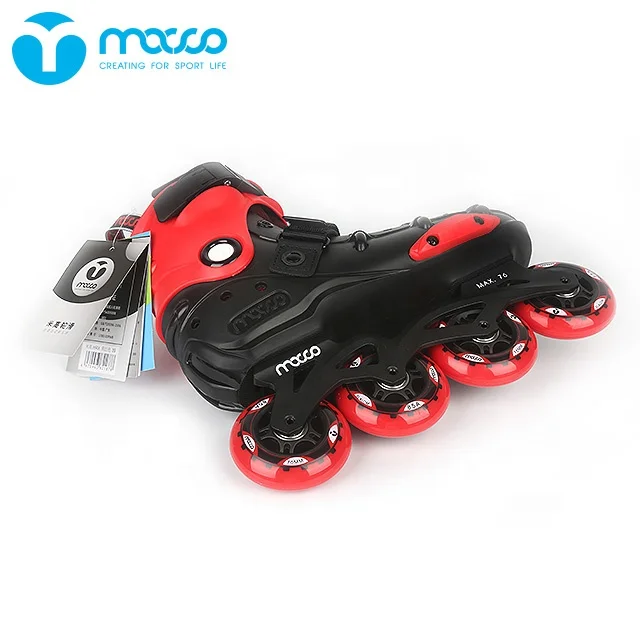 macco  freestyle Slalom Four Wheel Professional adult inline roller skates UNI black&red