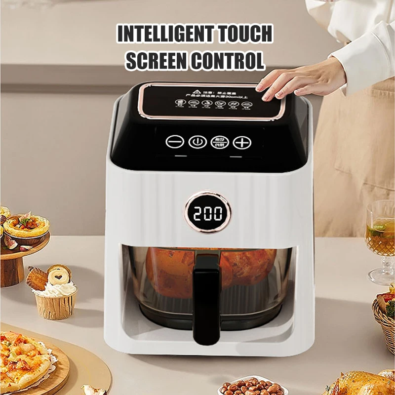 OEM Factory Price Basket 6l Smart Digital Electric Air Fryer For Kitchen Household