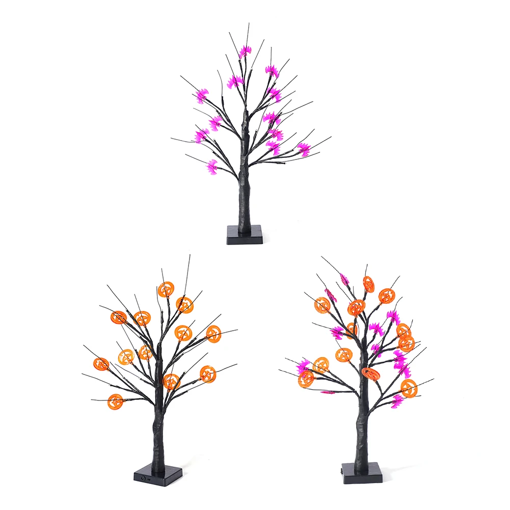DIY Led Bonsai Tree Light Warm White LED Artificial Birch/maple leaf/Pumpkins Branch Tabletop Light for Party Festival Wedding