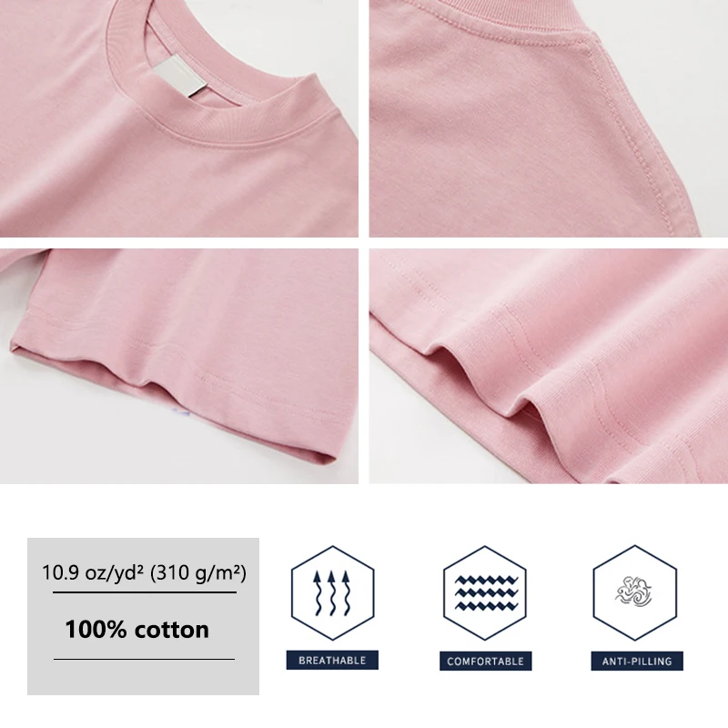 YLS Custom Turtle Neck Heavy Weight T-shirts 100% Cotton 310g Blank TShirt Oversized Baggy Mock Neck Turtleneck T Shirts For Men