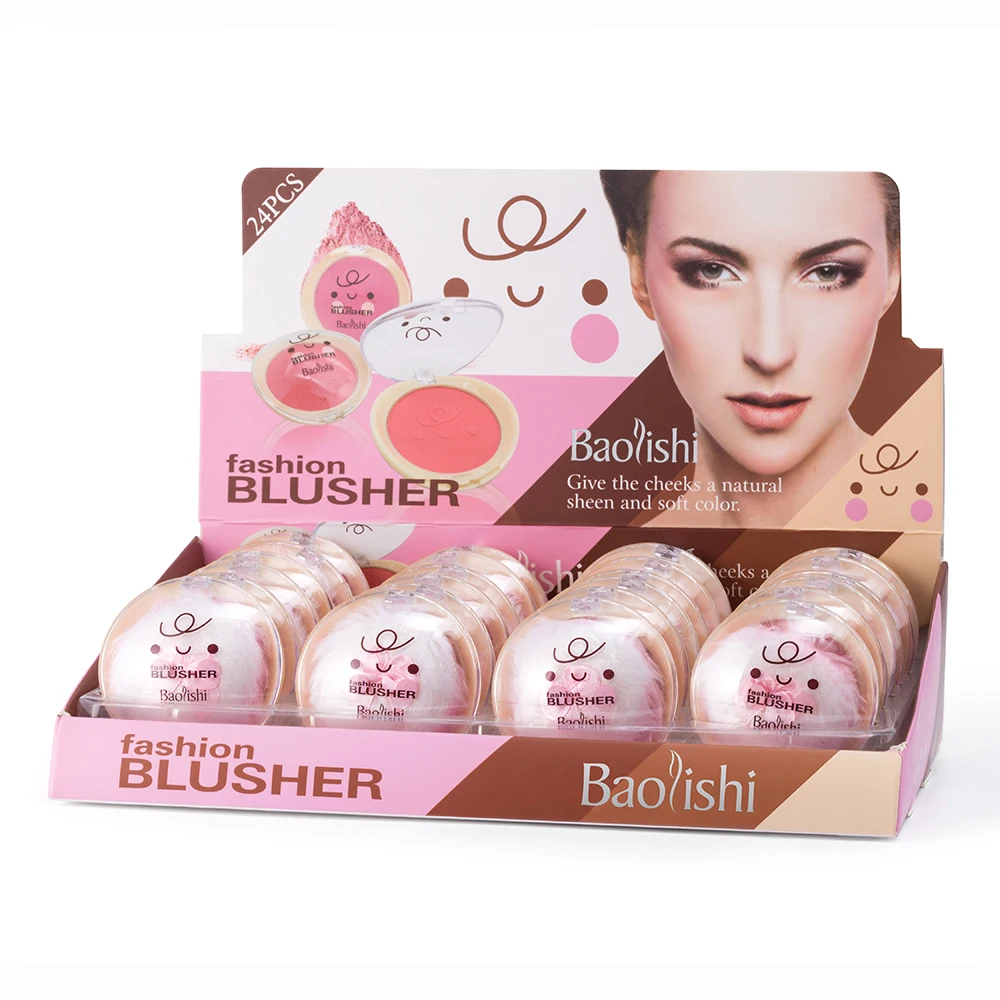 New makeup 4-color custom logo white palette blush with black and white box private label blush list