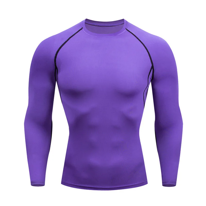ODM custom logo men tight training shirts rashguard activewear slim fit gym fitness workout top rash guard
