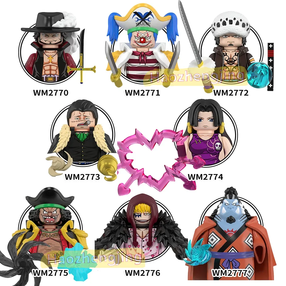 WM6190 Anime Jinbe Marshal Boa Crocodile Law Buggy juguetes mini toys building blocks sets Mini Figure Cartoon Toys for kids