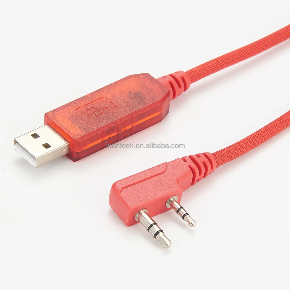 Free Sample Baofeng red programming cable for walkie talkie UV-5R 888S program frequency PL2303 PU durable for each systems