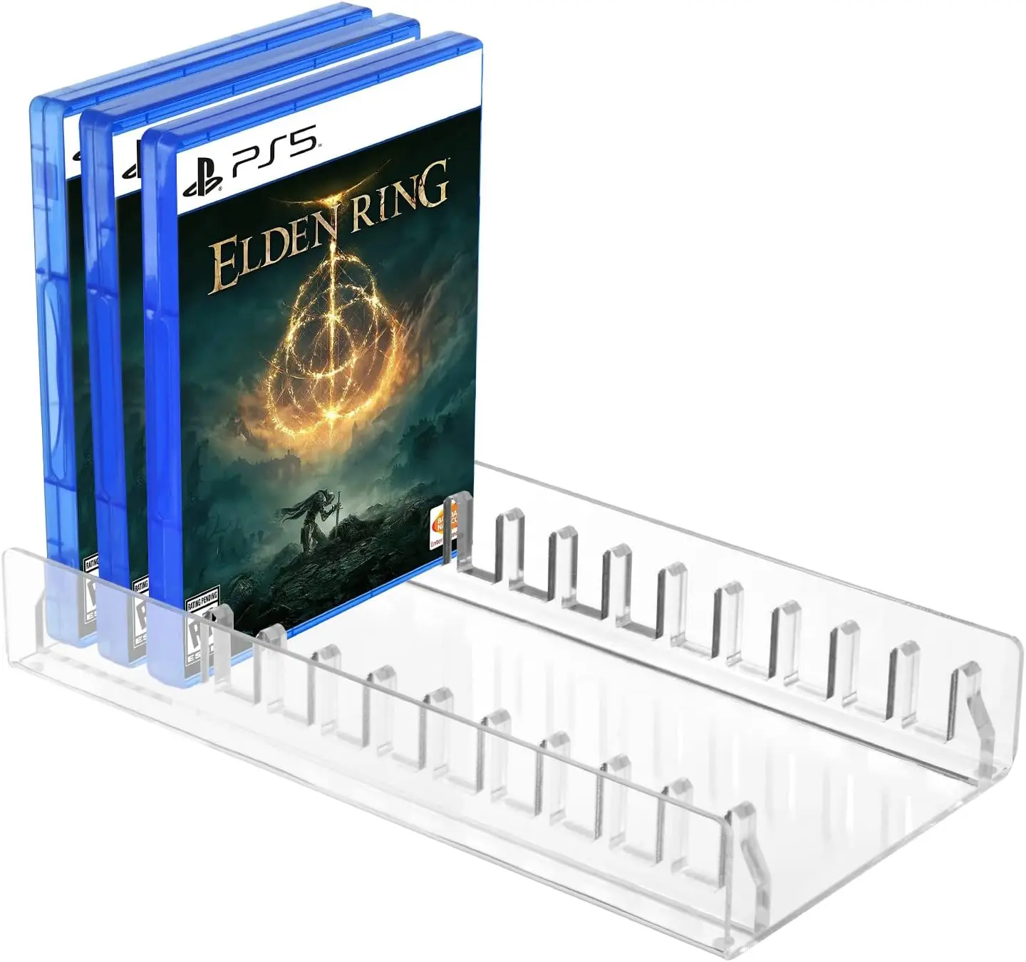 Acrylic Game Storage Organizer Stand, Upgraded Switch Game Display Holder Fits up to 12 Games Box - Clear