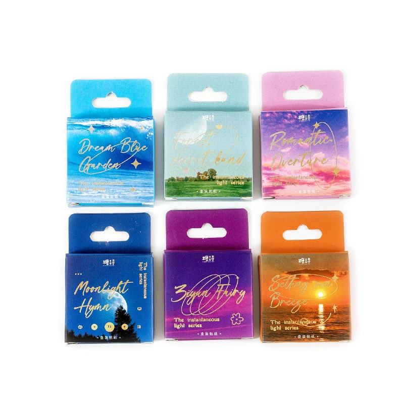 45Pcs Diary Sticker Scrapbooking romantic light shadow Planner Japanese Junk Journal Kawaii Decorative Stationery Craft Sticker