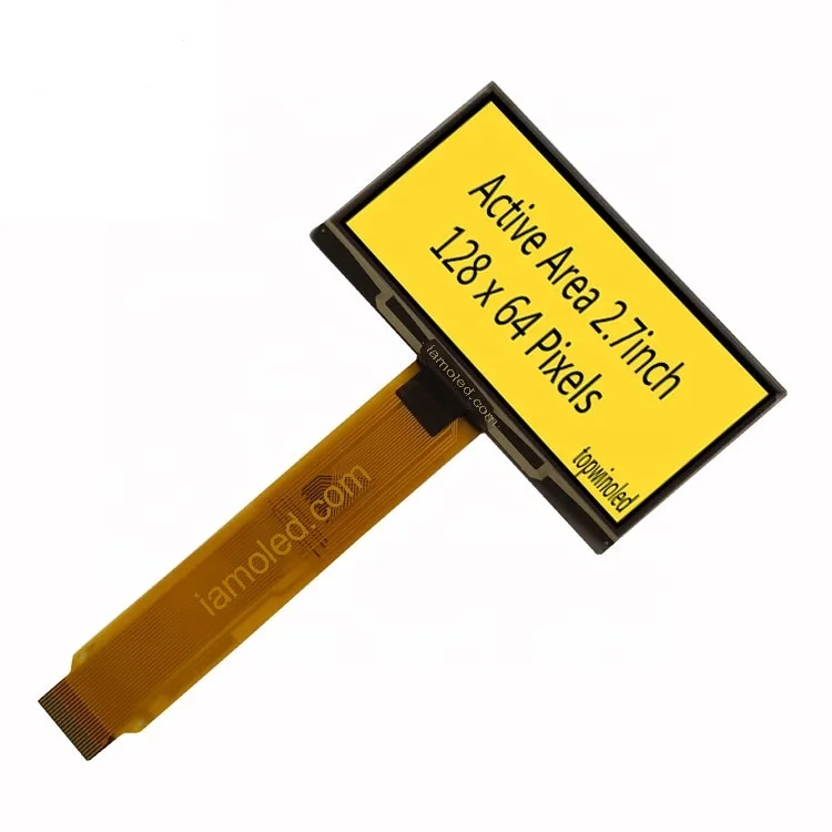2.7 inch  oled display 128x64 resolution yellow colour P35801 with spd0301