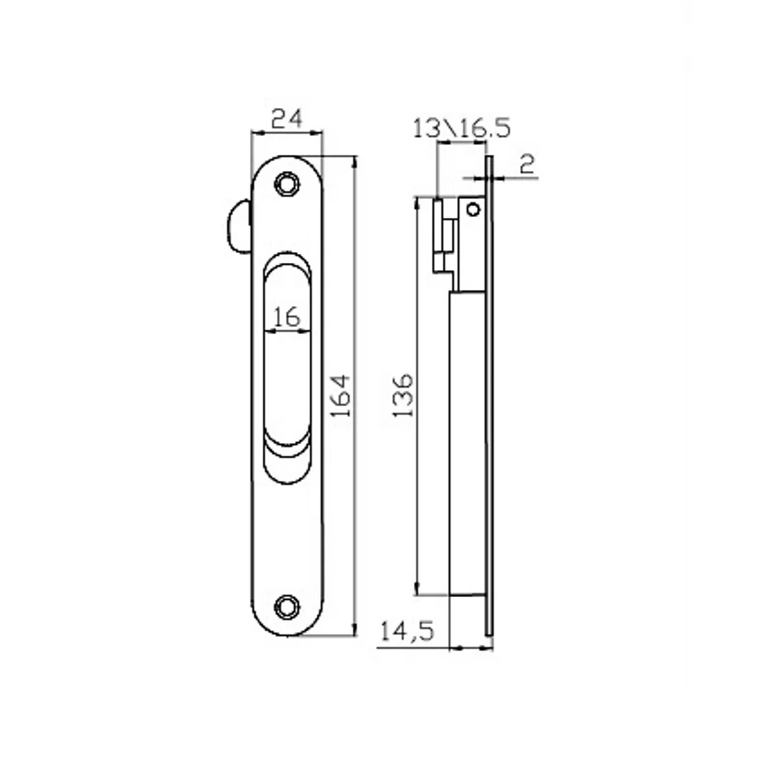 Window Hardware Glass Sliding Sash Fitch Hook Lock Aluminum Sliding Window Accessories