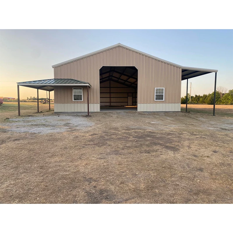 Steel Frame Construction Pole Barn Prefabricated Warehouse Metal Building Steel Structure Shed Workshop
