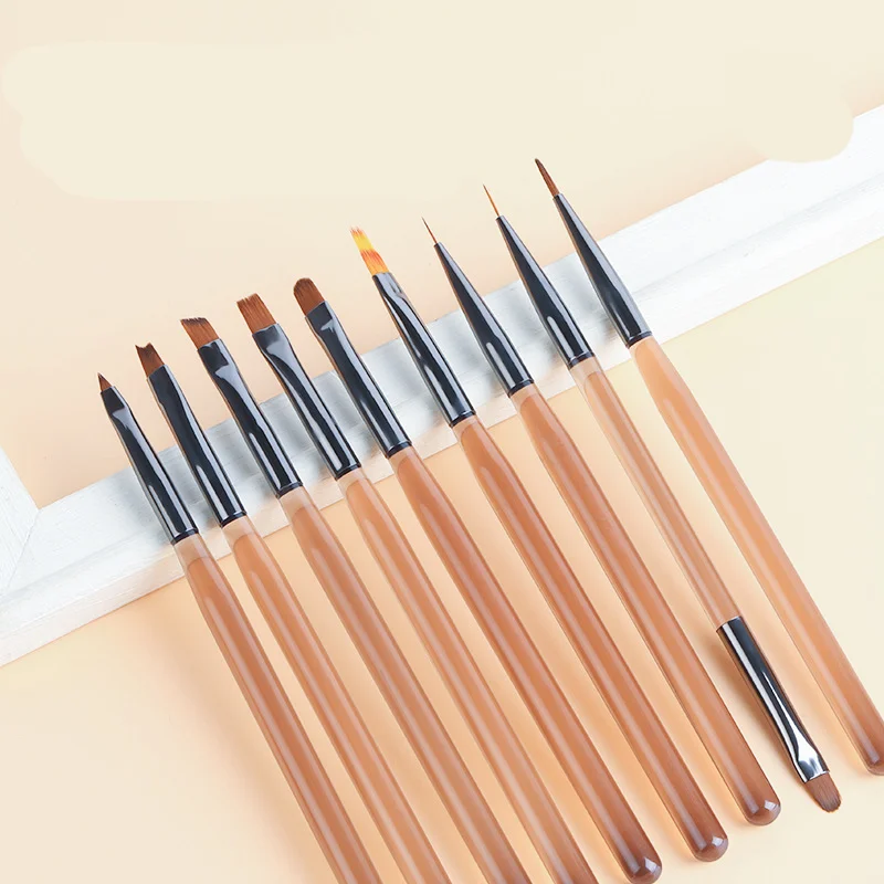 RU Nail pen brush set Sweep Double head construction pen Light therapy drawing line pen Gradient  wholesale