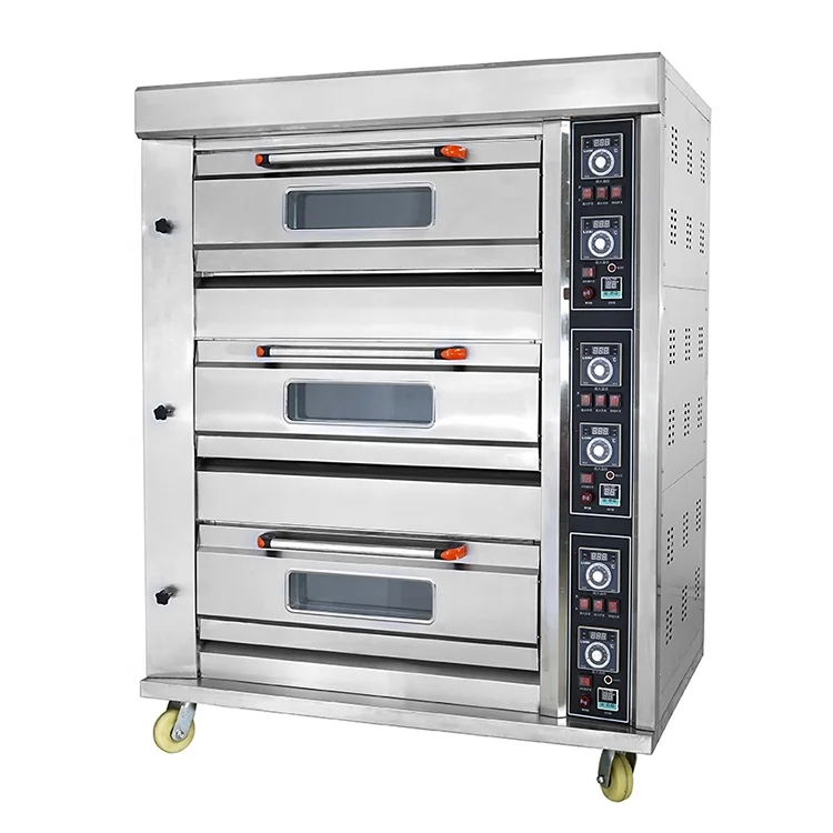 Industrial Deck Oven Gas For Bread Baking Cake Oven For Good Price Commercial Pizza Oven Gas 3 Deck 12 Trays